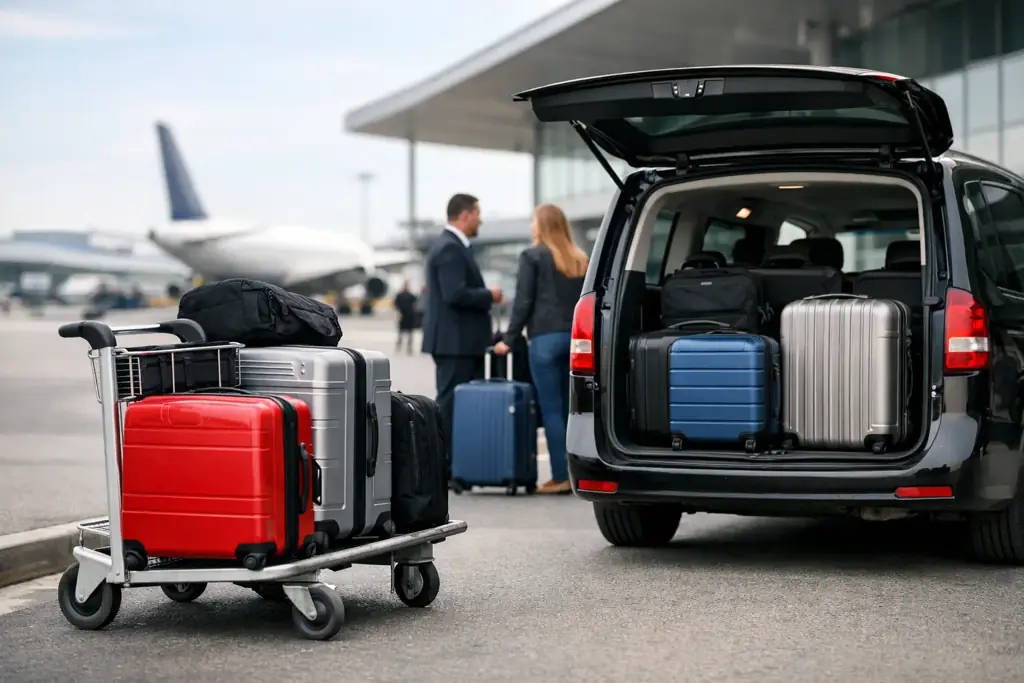 Lennujaamatransfeer suure pagasiga: sobiva auto valimine